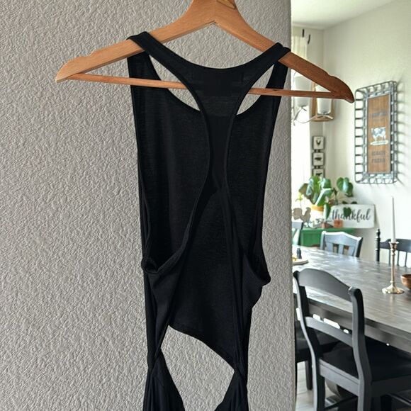 NWOT Free People Beach Bethany MIDI Black Sleeveless S Open Back Boho Flowy Chic - Picture 7 of 10